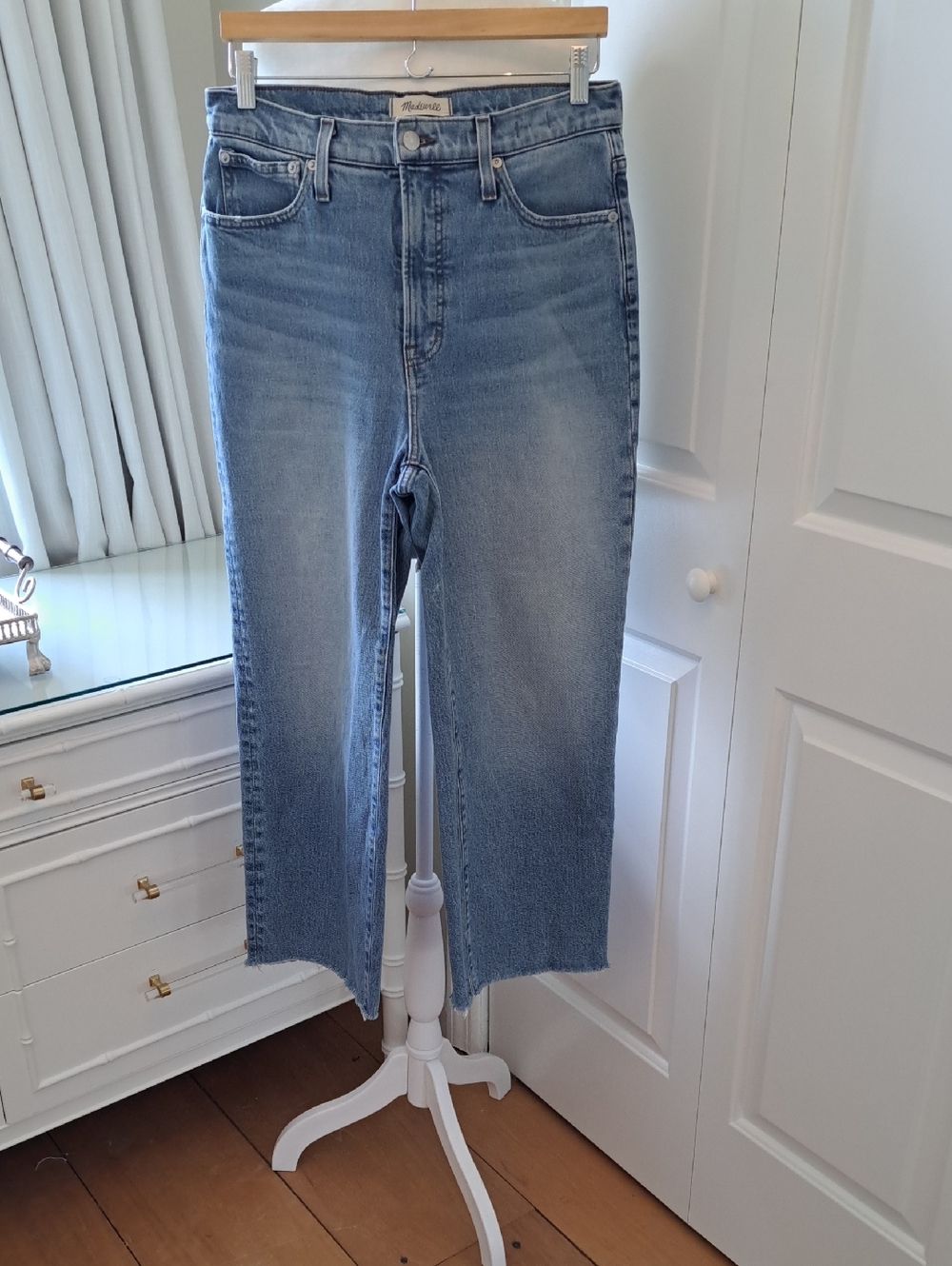 Madewell Womens The Perfect Vintage Wide Leg Light Stretch Wash Crop Jeans 29